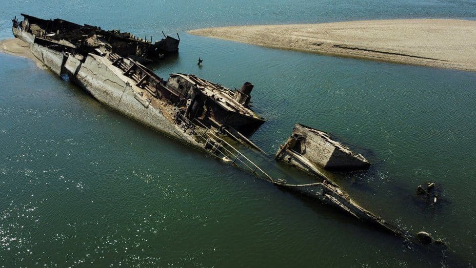 Several German ships were sunk at Prahovo as the Nazis were fleeing Soviet forces