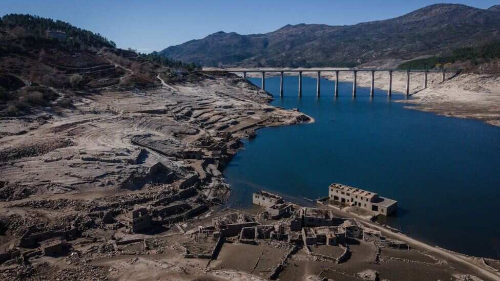 The village of Aceredo in Spain's Galicia region is normally under water