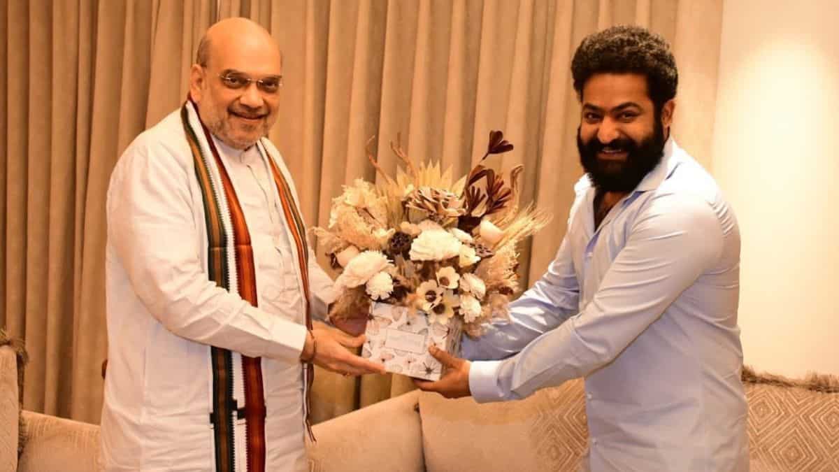 Jr NTR meets Indian Home Minister Amit Shah in Hyderabad - see viral pics