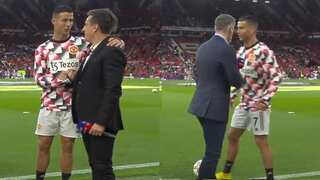 Cristiano Ronaldo brutally ignores Jammie Carragher ahead of Liverpool clash, video goes viral - WATCH