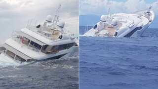 Watch nerve-racking moment when a superyacht sinks off the coast of Italy