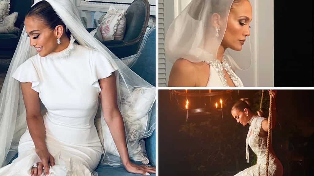 Jennifer Lopez wore three gorgeous Ralph Lauren creations for her wedding; watch the making of these gowns