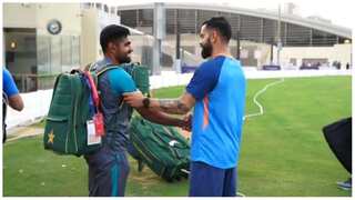 WATCH: Virat Kohli, Babar Azam exchange greetings before India-Pakistan showdown at Asia Cup