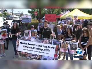 Protest against stunts filmed in LA neighbourhood, car enthusiasts take over the streets to race
