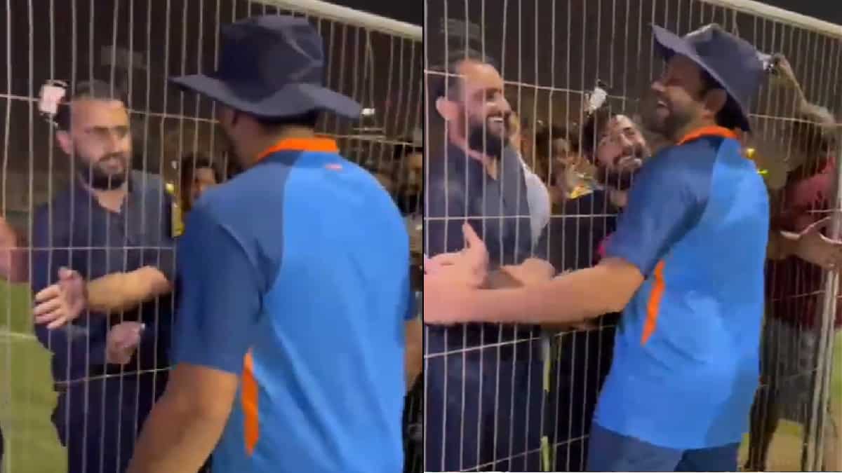 Heartwarming! Pakistan fan requests Rohit Sharma for a special hug, Indian captain obliges - WATCH