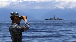 How did China's navy begin to erase imaginary Taiwan Strait median line