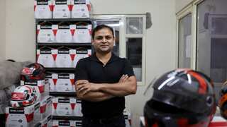 State-funded helmet claims to help bicyclists’ breath fresh air in Delhi’s winter smog