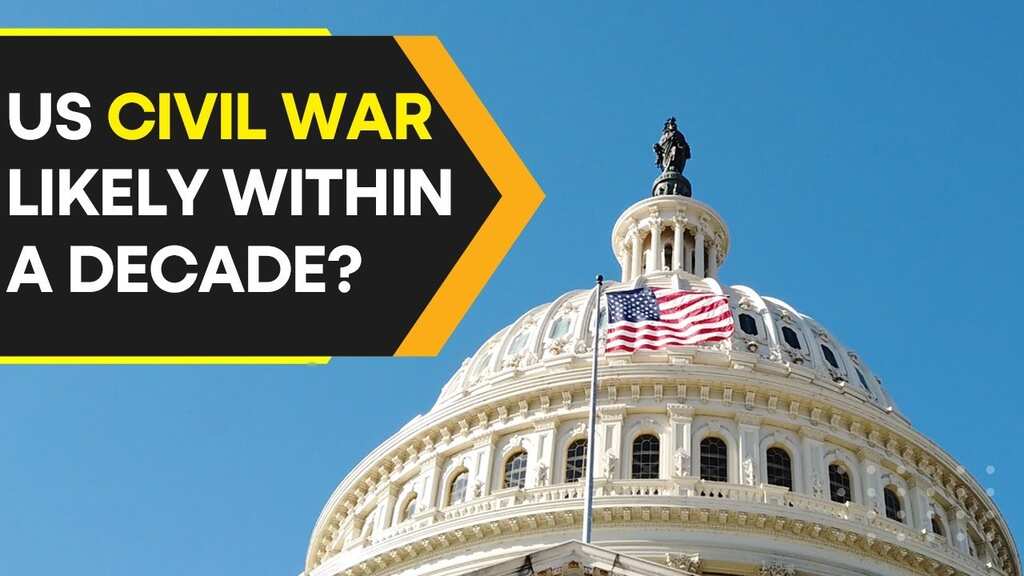 Why do Two-fifths of Americans believe the US civil war is likely within a decade?
