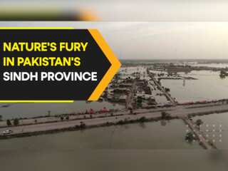 Drone captures the extent of damage caused by floods in Pakistan's Sindh province