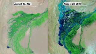 Pakistan floods: Overflowing Indus river turns part of Sindh province into wide lake