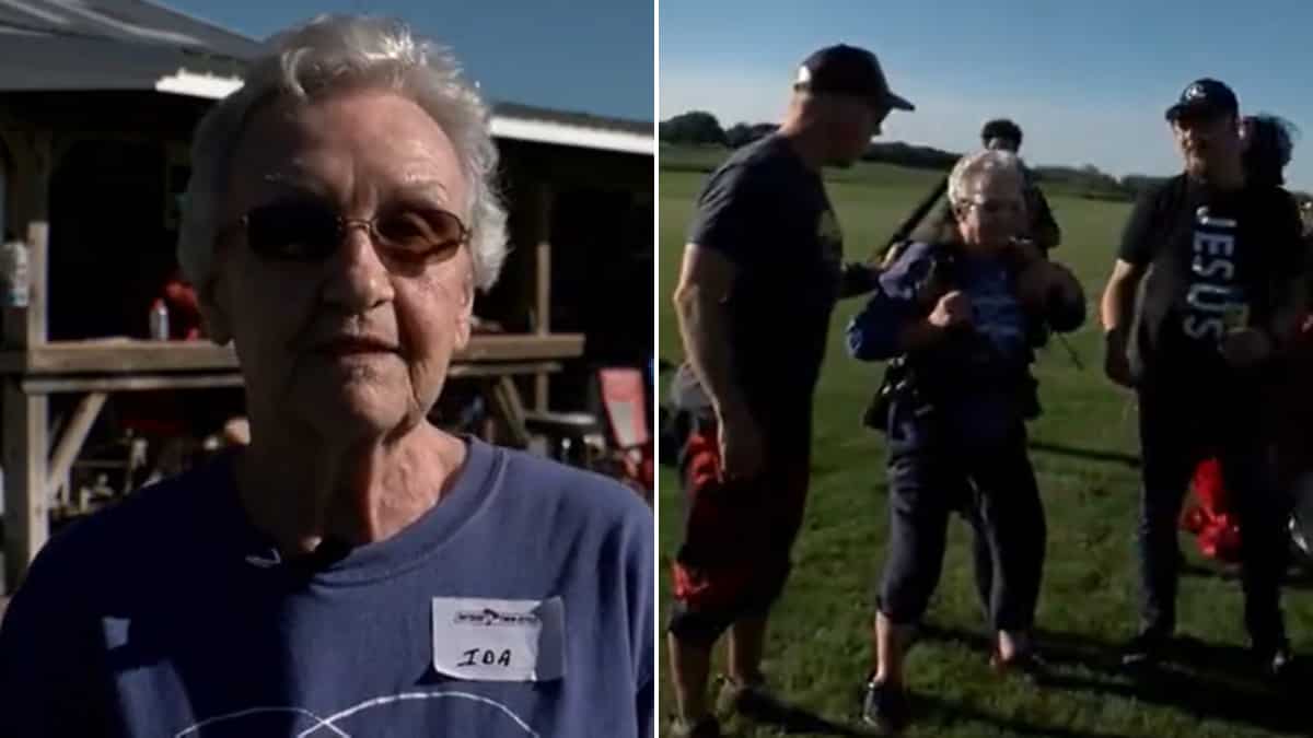 USA: Woman goes skydiving to celebrate her 91st birthday in Minnesota