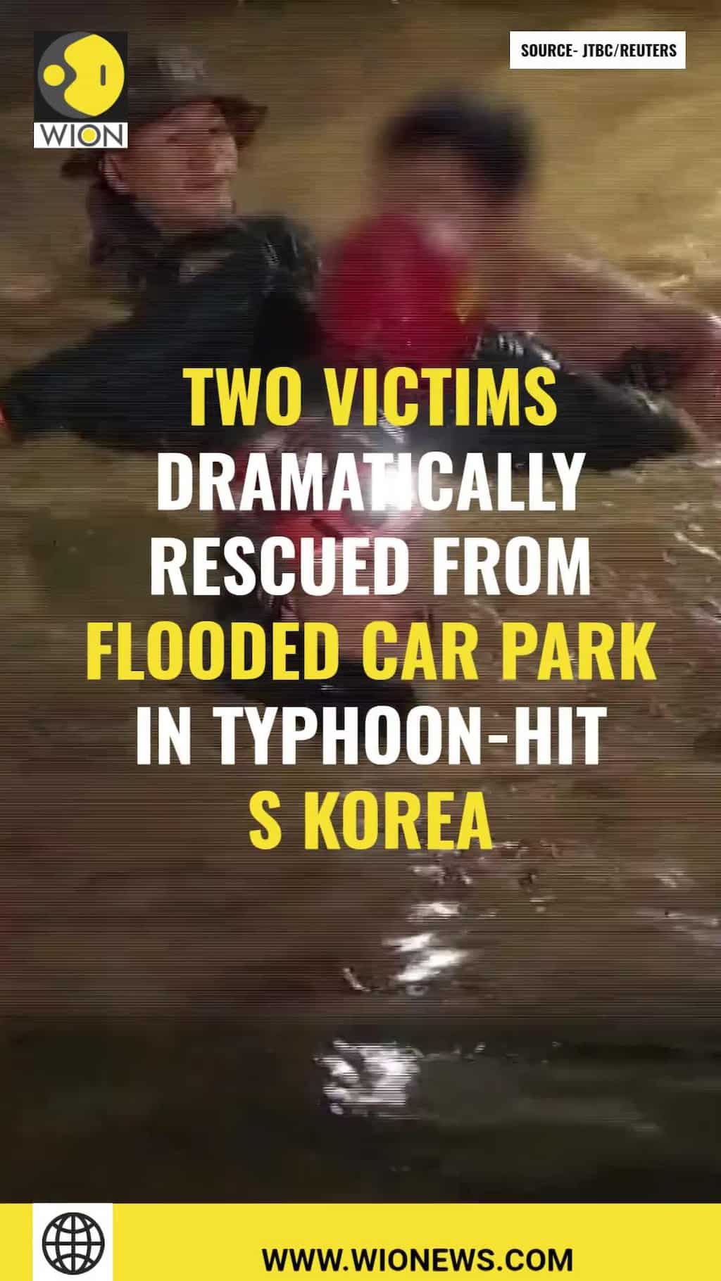 Two victims rescued from flooded car park in typhoon-hit South Korea