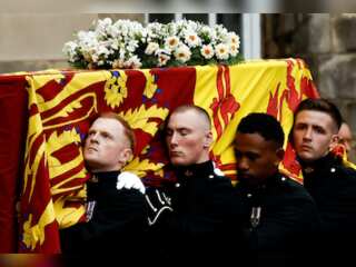 Bidding final goodbye: King Charles leads Queen Elizabeth's procession to Edinburgh cathedral