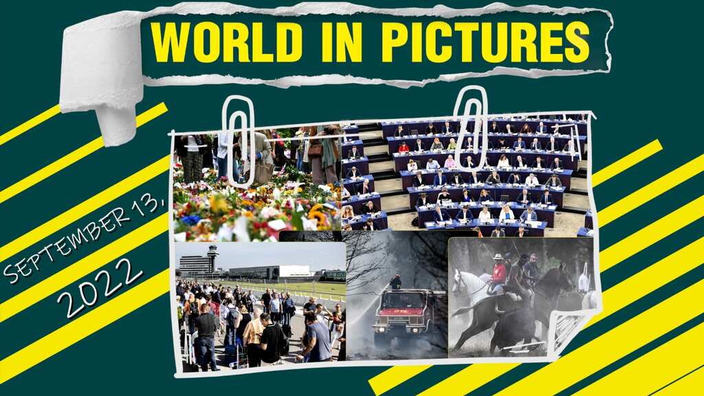 World in Pictures: Toro de la Vega festival in Spain; Travellers queue outside Schiphol airport
