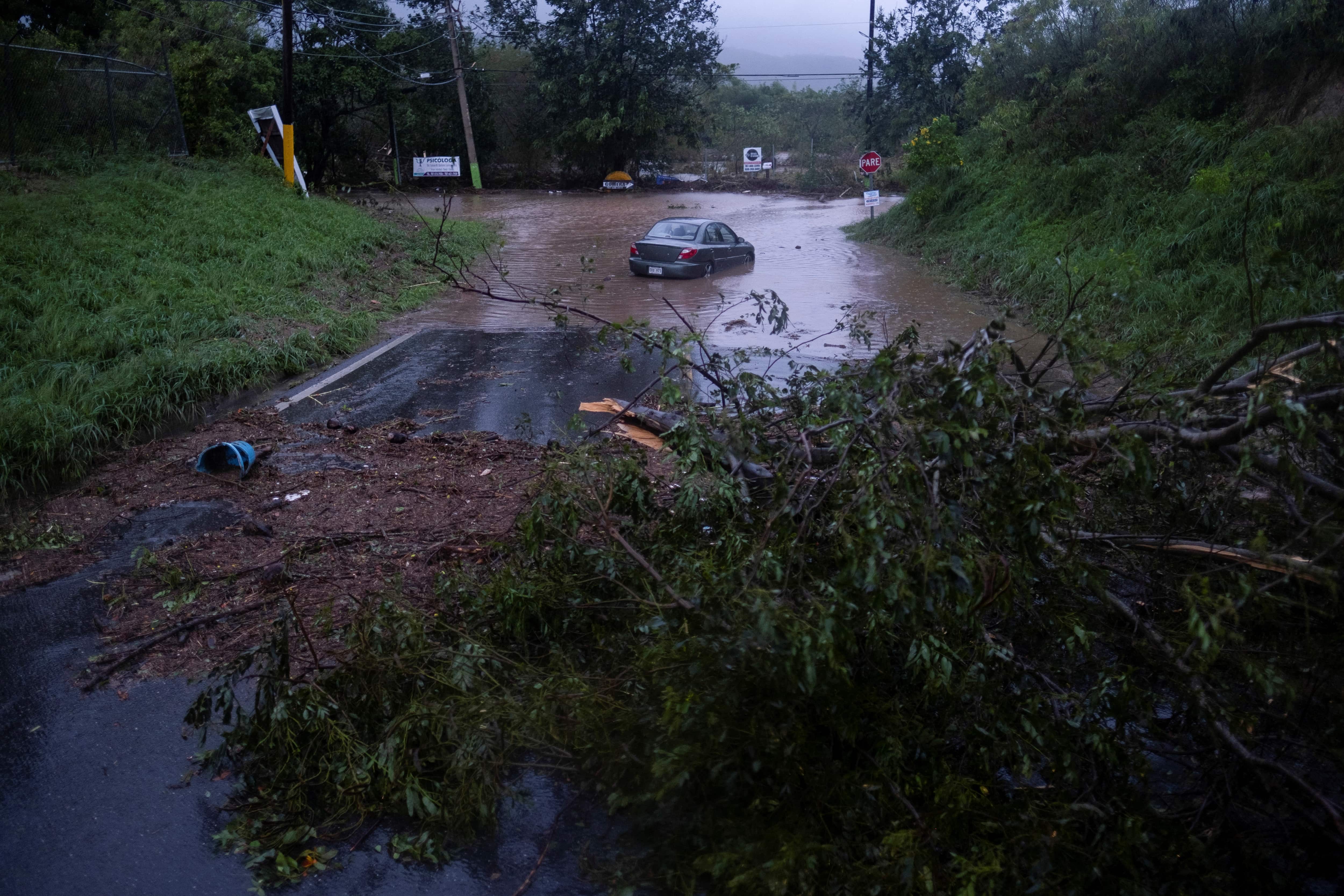 The hurricane swept away a major road bridge