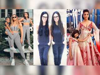 Twinning and winning! Celebrity parents match attires with their kids