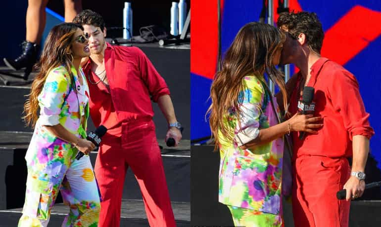 Priyanka Chopra and Nick Jonas steal the show with a kiss at the Global Citizen Festival Priyanka Chopra and Nick Jonas steal the show with a kiss at the Global Citizen Festival