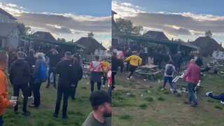 Suspected German 'fans' attack customers in a London pub ahead of England clash at Wembley - WATCH