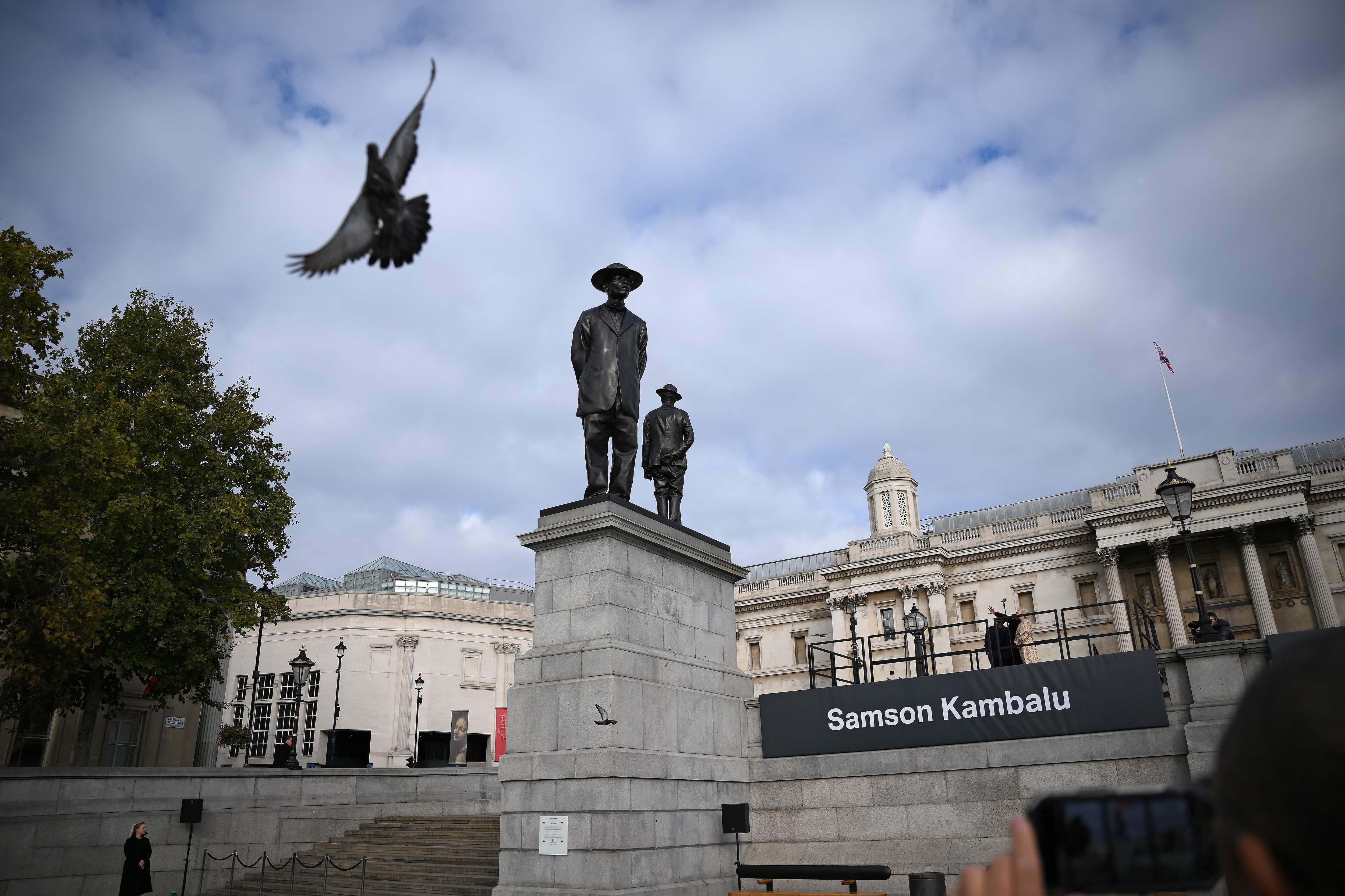 Post-colonial sculpture 'Antelope' unveiled in London's Trafalgar Square Post-colonial sculpture 'Antelope' unveiled in London's Trafalgar Square