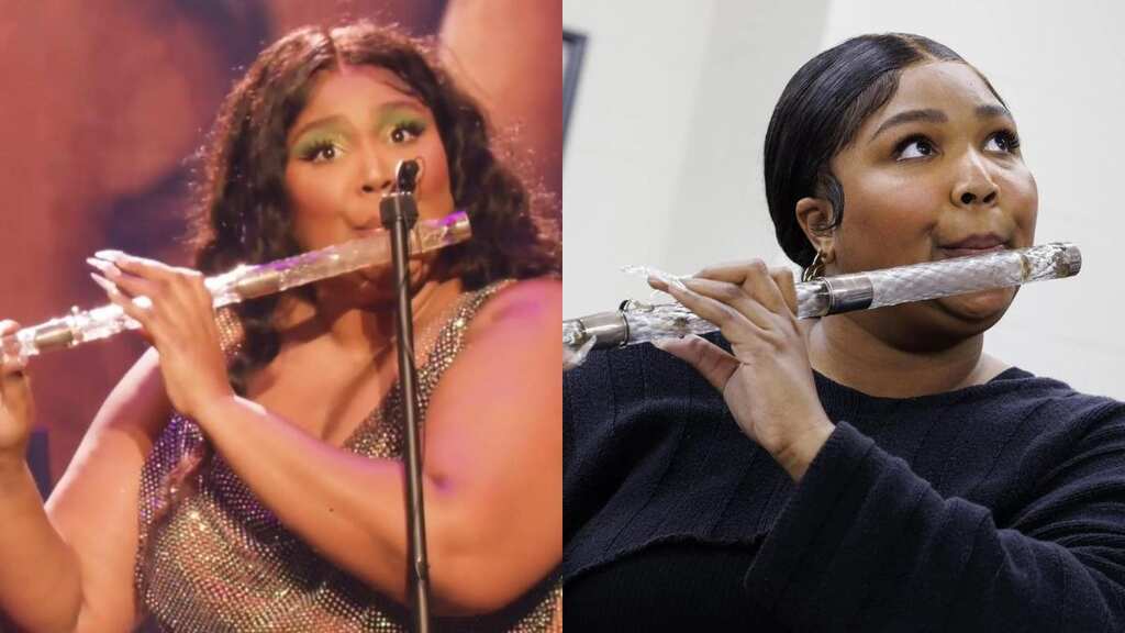 Lizzo looks ecstatic as she plays 200-year-old crystal flute at Washington concert. Watch viral video