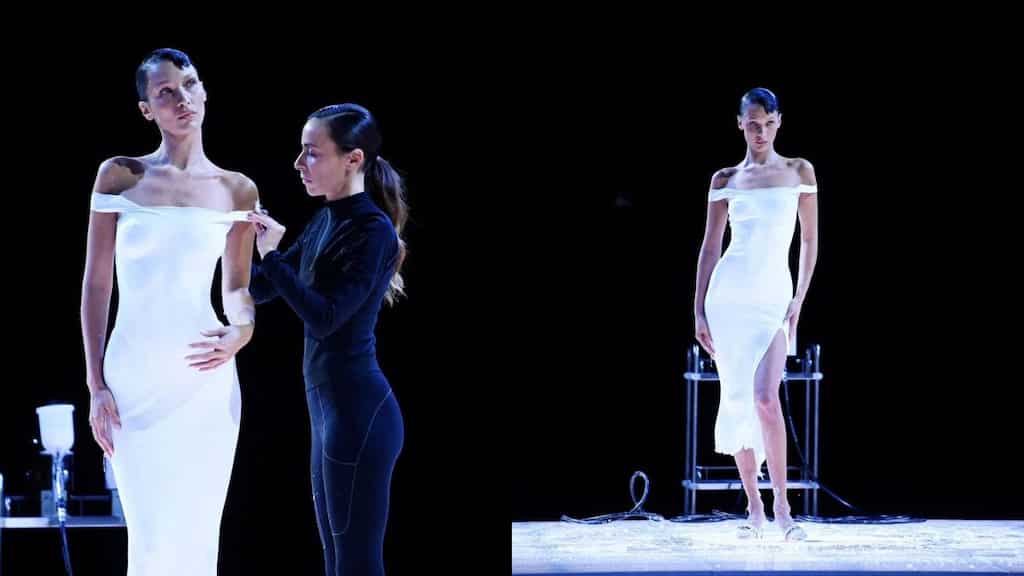 Paris Fashion Week SS23: Topless Bella Hadid gets spray-on dress on runway