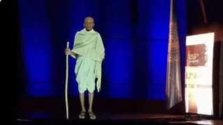 In a first, 'Mahatma Gandhi' makes a special appearance at the UN, stresses on education