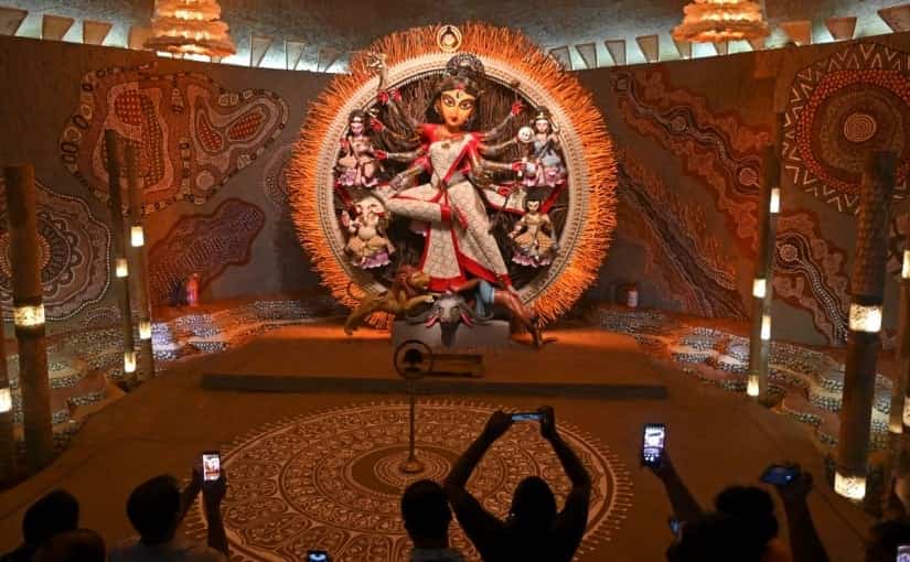 The festive spirit of Durga Puja: Innovative 'Pandals' attract big crowds
