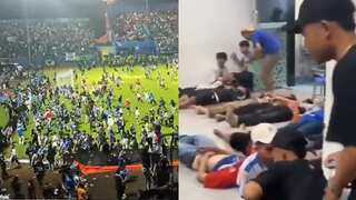 WATCH: Shocking video shows lifeless bodies of football fans lying on floor after deadly stampede in Indonesia