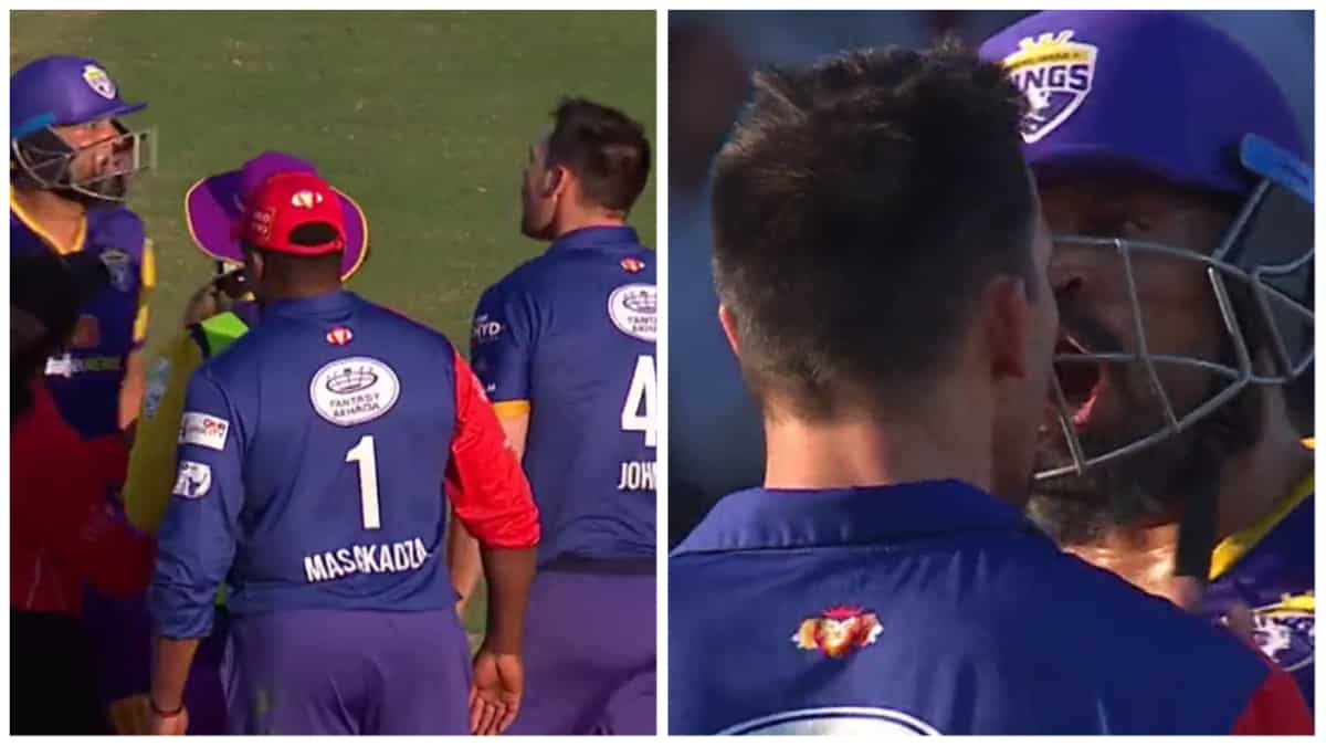 Yusuf Pathan, Mitchell Johnson's ugly altercation in Legends League Cricket goes viral - Watch Yusuf Pathan, Mitchell Johnson's ugly altercation in Legends League Cricket goes viral - Watch