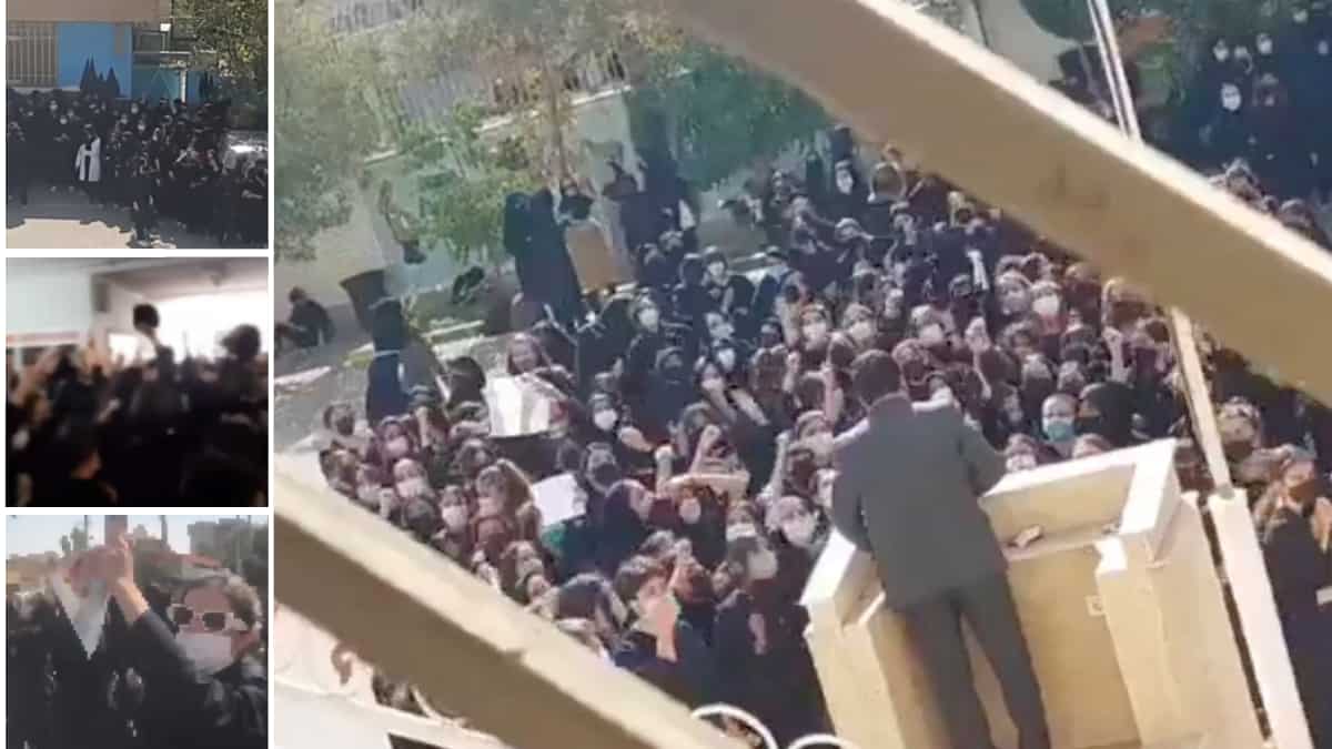 Iran schoolgirls join protest against Mahsa Amini's death, remove hijabs, chant anti-regime slogans Iran schoolgirls join protest against Mahsa Amini's death, remove hijabs, chant anti-regime slogans