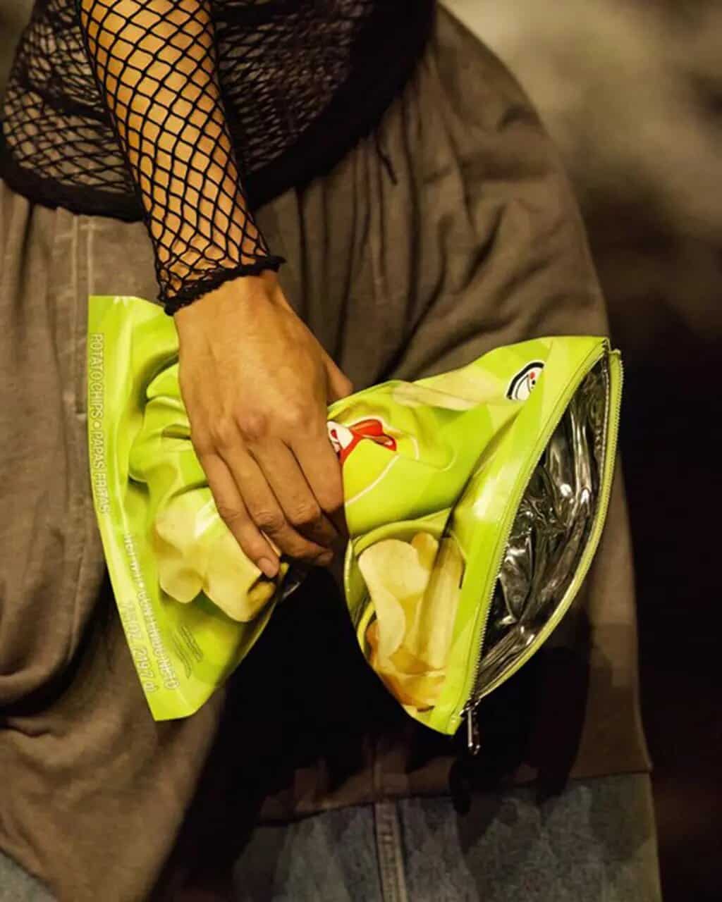 Lay’s X Balenciaga potato chip bag clutch cost $1800, purse featured at Paris Fashion Week