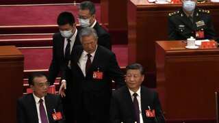 Watch: Former Chinese president Hu Jintao abruptly escorted out of Communist Party Congress