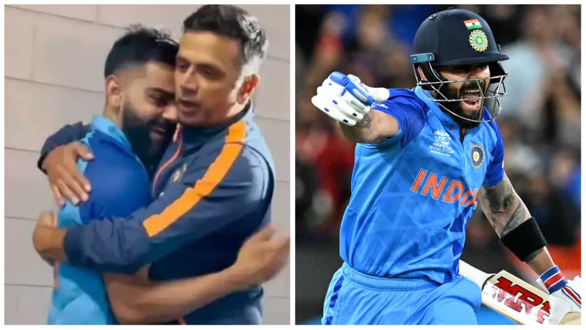 T20 WC: Rahul Dravid hugs Virat Kohli after India beat Pakistan in a humdinger at MCG - watch