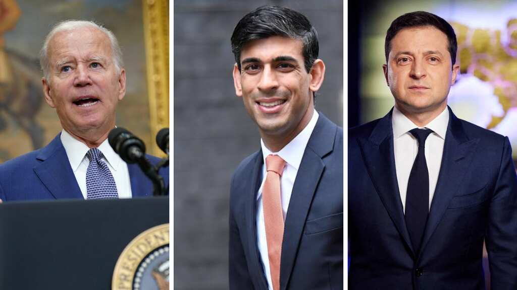 Biden mispronounces Sunak's name, the two later talk over the phone and pledge to back Ukraine