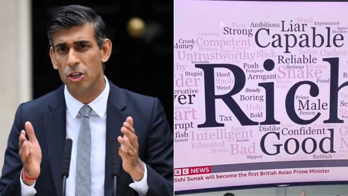 'Unbelievable scenes': A 'word cloud' in BBC's broadcast used foul words for Rishi Sunak 'Unbelievable scenes': A 'word cloud' in BBC's broadcast used foul words for Rishi Sunak