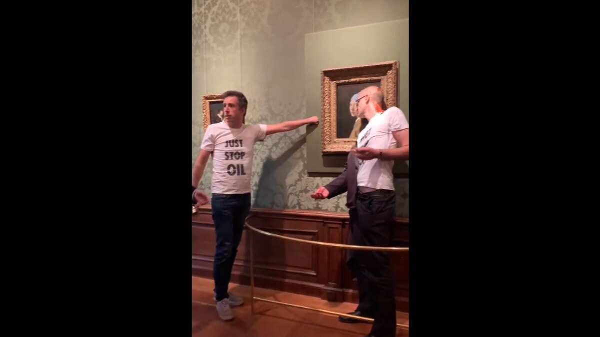 Climate activist glues his head to worldfamous painting 'Girl with a