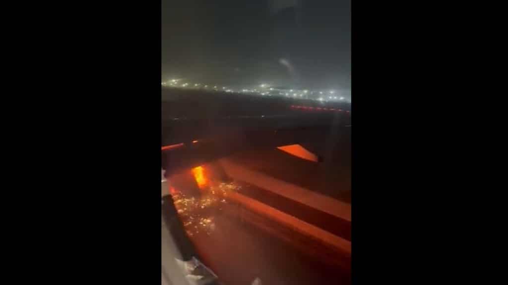 Plane engine catches fire just as it was about to take-off from Delhi airport