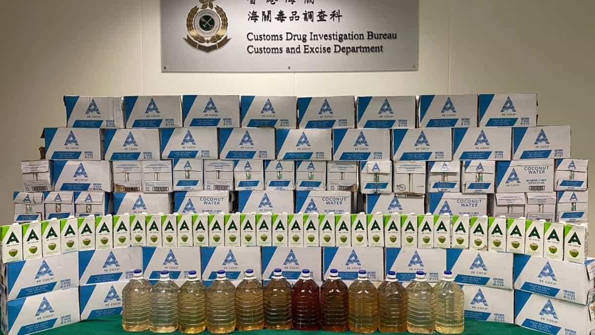 1.8 tonnes of liquid meth, worth $140 mn, hidden in coconut water ...