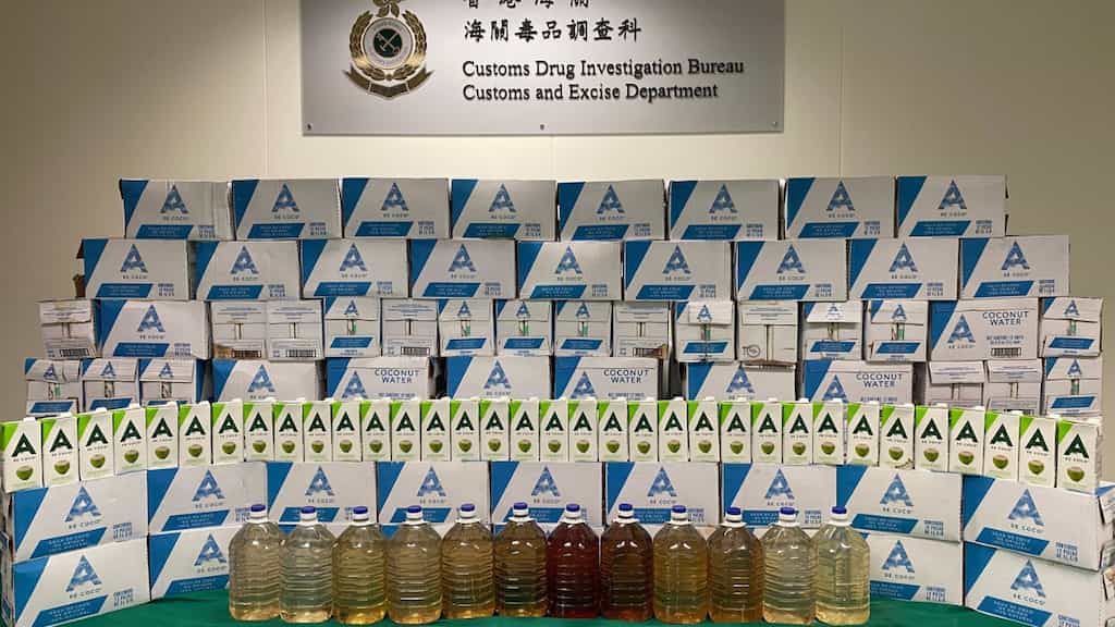 1.8 tonnes of liquid meth, worth $140 mn, hidden in coconut water cartons seized by HK authorities