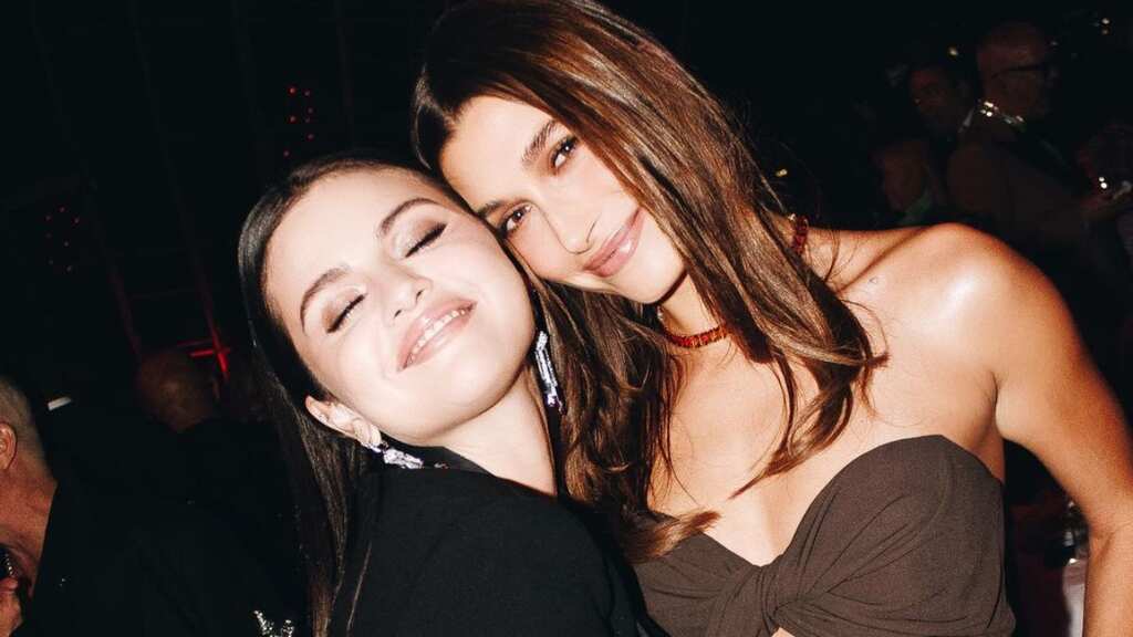 Selena Gomez reacts to her and Hailey Bieber's viral photo