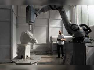 Parthenon marbles perfect replica created by robot displayed at Freud museum in London
