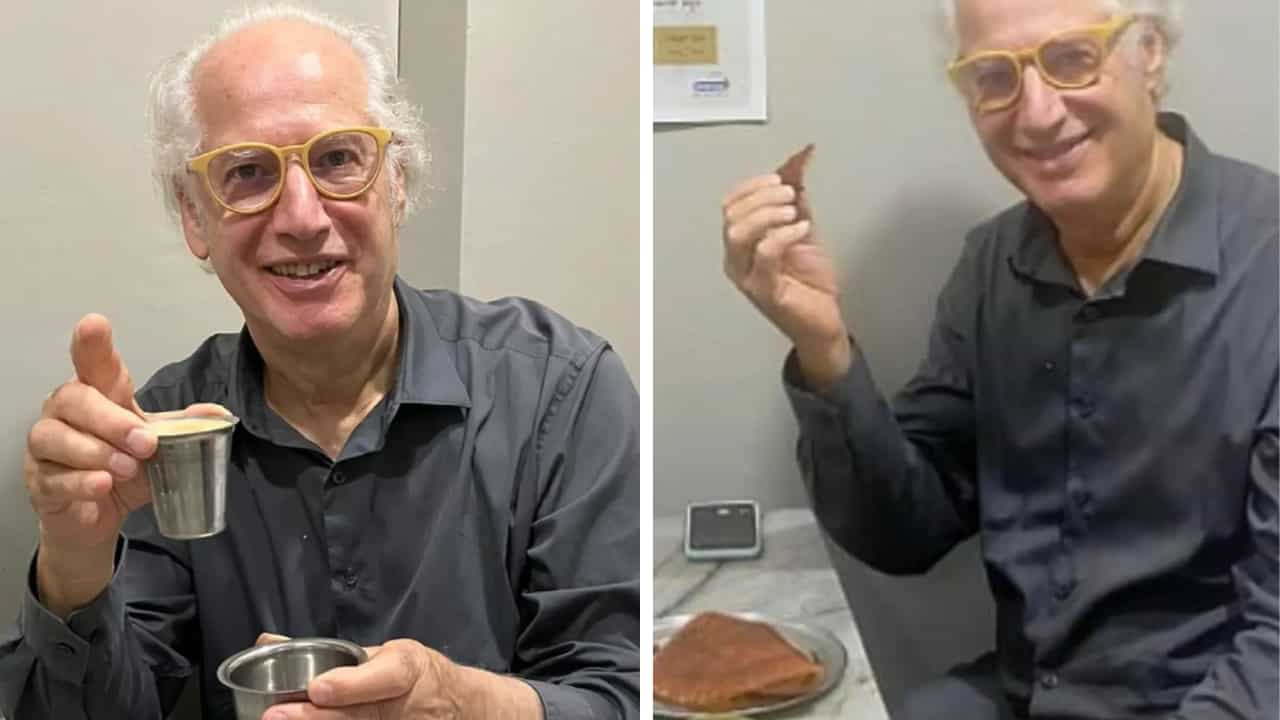 Watch: Starbucks co-founder relishes Dosa in Bengaluru, gives 3-star rating Watch: Starbucks co-founder relishes Dosa in Bengaluru, gives 3-star rating
