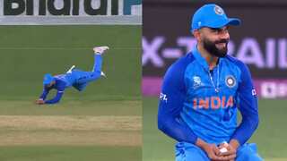 WATCH: Virat Kohli pulls off a stunning diving catch to send Wesley Madhevere packing in Zimbabwe clash