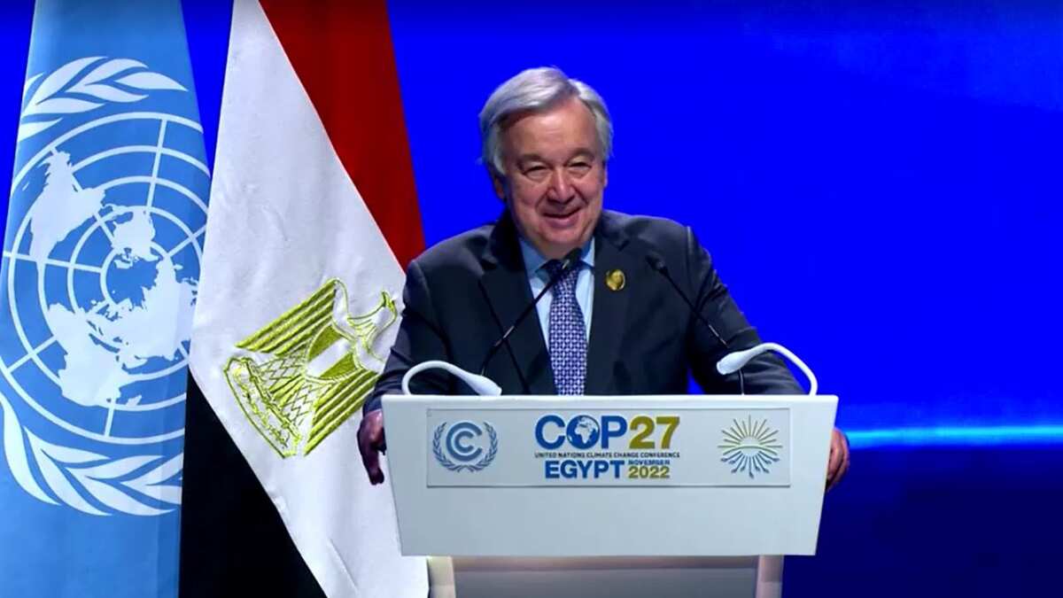 Watch: Moment UN chief Guterres realises he was giving wrong speech at COP27 Watch: Moment UN chief Guterres realises he was giving wrong speech at COP27