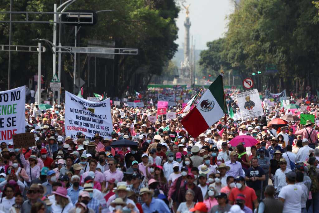 Thousands protest in Mexico against electoral reform proposal