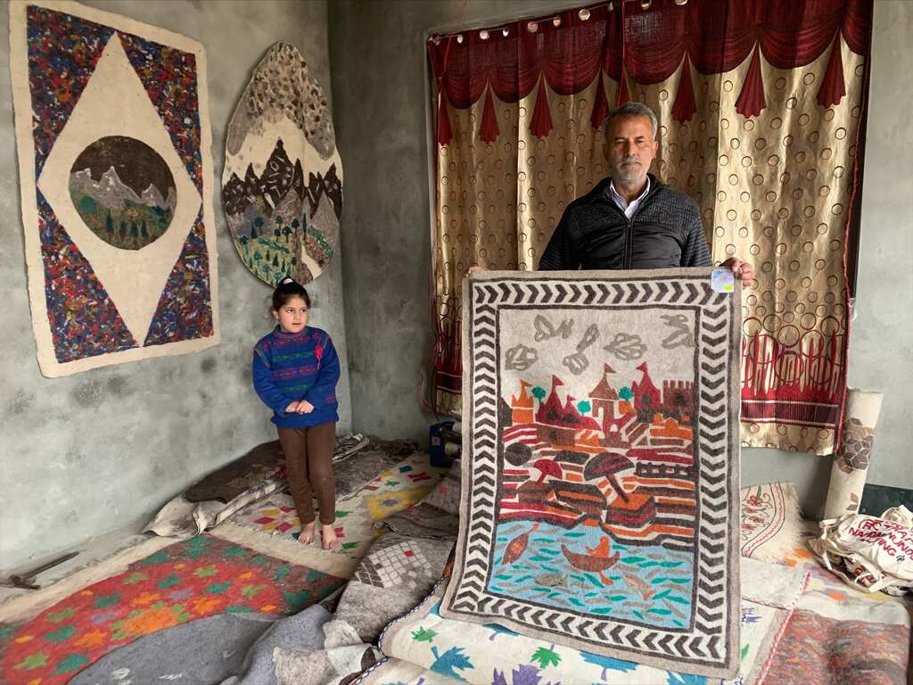 Kashmir: Artisan blends traditional Kashmiri art with nuno felting technique to create world class products