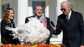Biden takes potshots at GOP as he pardons 'Chocolate' and 'Chip'; has 'Friendsgiving' dinner with marines