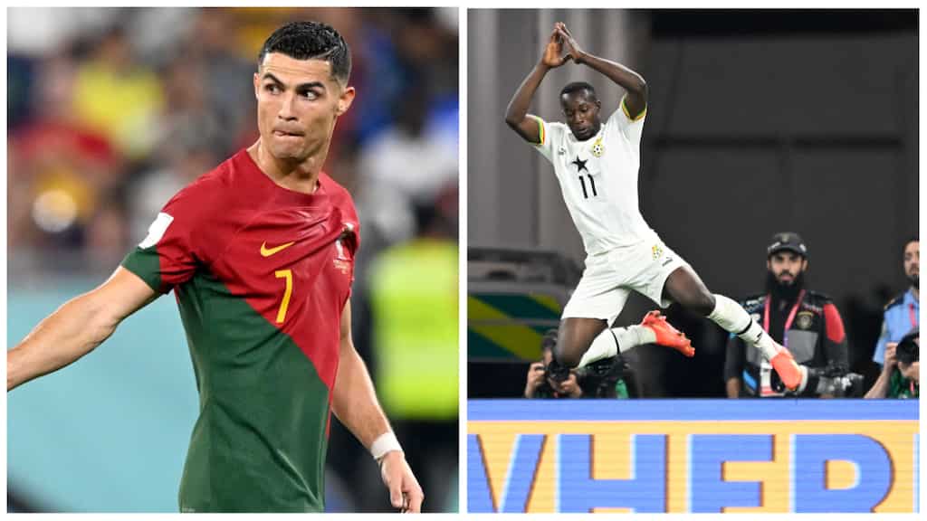 WATCH: Osman Bukari replicates Cristiano Ronaldo's goal celebration in Portugal vs Ghana tie, latter reacts