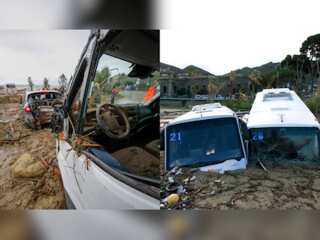 Italy landslide devastation: Dramatic pictures of the 'waterfall of water and mud'