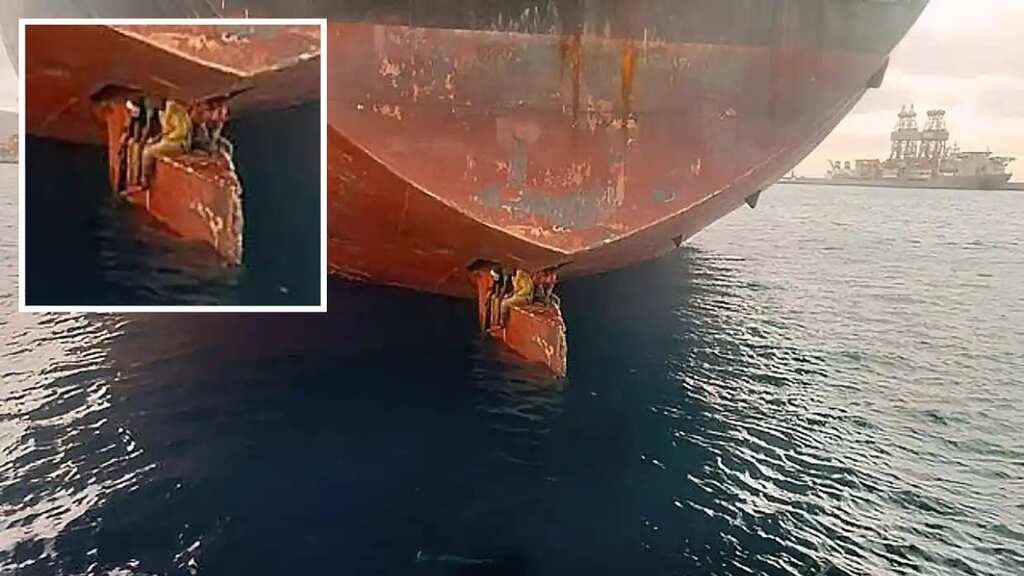 African migrants stowed away on ship's rudder, rescued by Spanish coastguard